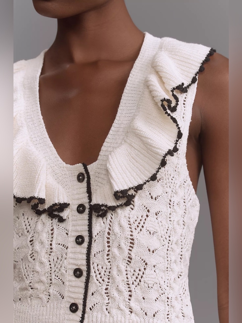 Anthropologie Maeve Ruffled Sweater Tank - Picture 3 of 7